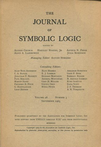 THE JOURNAL OF SYMBOLIC LOGIC. VOLUME 28. NUMBER 3. SEPTEMBER 1963.