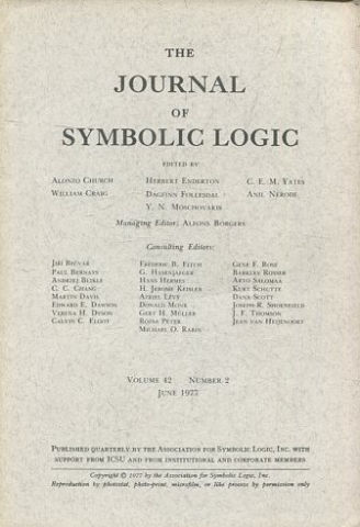 THE JOURNAL OF SYMBOLIC LOGIC. VOLUME 42. NUMBER 2. JUNE 1977.