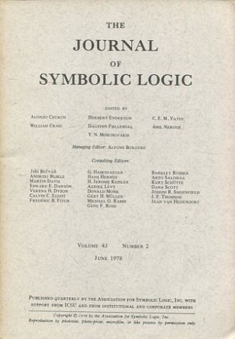 THE JOURNAL OF SYMBOLIC LOGIC. VOLUME 43. NUMBER 2. JUNE 1978.