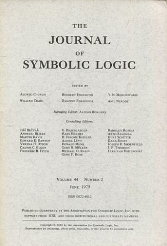 THE JOURNAL OF SYMBOLIC LOGIC. VOLUME 44. NUMBER 2. JUNE 1979.