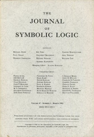 THE JOURNAL OF SYMBOLIC LOGIC. VOLUME 47. NUMBER 1. MARCH 1982.