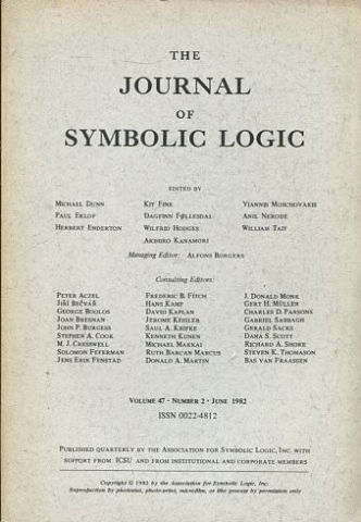 THE JOURNAL OF SYMBOLIC LOGIC VOLUME 47 NUMBER 2 JUNE 1982.