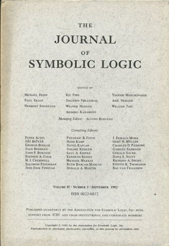 THE JOURNAL OF SYMBOLIC LOGIC VOLUME 47 NUMBER 3 SEPTEMBER 1982.