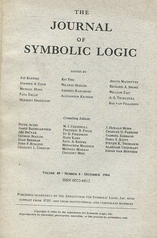 THE JOURNAL OF SYMBOLIC LOGIC VOLUME 49 NUMBER 4 SEPTEMBER 1984.