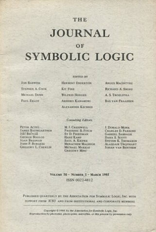 THE JOURNAL OF SYMBOLIC LOGIC. VOLUME 50. NUMBER 1. MARCH 1985.