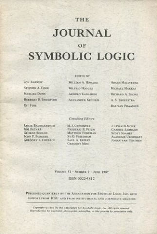 THE JOURNAL OF SYMBOLIC LOGIC. VOLUME 52. NUMBER 2. JUNE 1987.