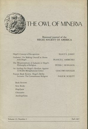 THE OWL OF MINERVA. Vol: 19 Nº 1.