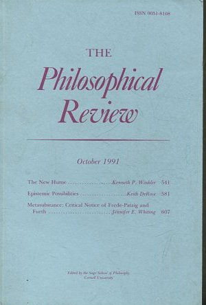 THE PHILOSOPHY REVIEW. OCTOBER 1991. THE NEW HUME. EPISTEMIC POSSIBILITIES.