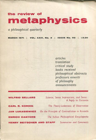 The Review of Metaphysics: a philosophical quarterly. March 1976.,vol.XXIX.,No.3.