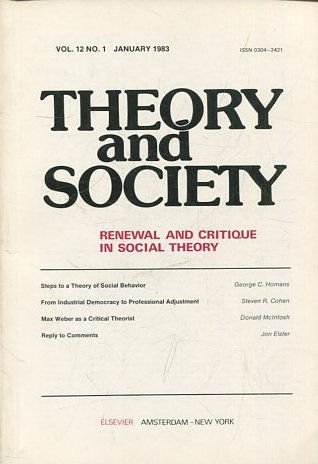 THEORY AND SOCIETY. RENEWAL AND CRITIQUE IN SOCIAL THEORY. VOL 12/3.