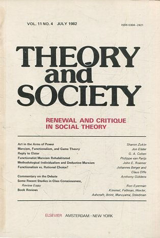 THEORY AND SOCIETY. RENEWAL AND CRITIQUE IN SOCIAL THEORY. VOL 11/4.