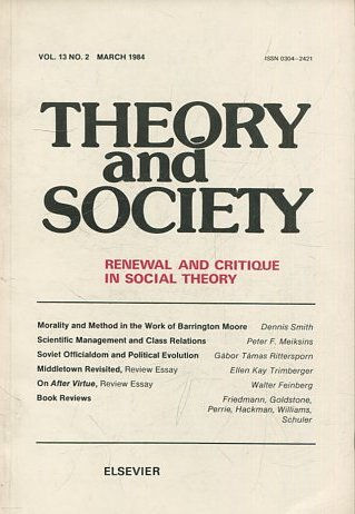 THEORY AND SOCIETY. RENEWAL AND CRITIQUE IN SOCIAL THEORY. VOL 13/2.