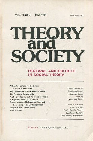 THEORY AND SOCIETY. RENEWAL AND CRITIQUE IN SOCIAL THEORY. VOL 10/3.