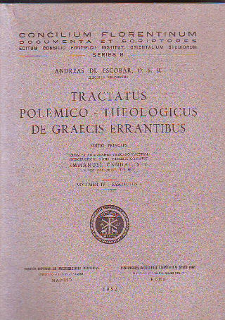 TRACTATUS POLÉMICO-THEOLOGICUS DE GRAECIS ERRANTIBUS.