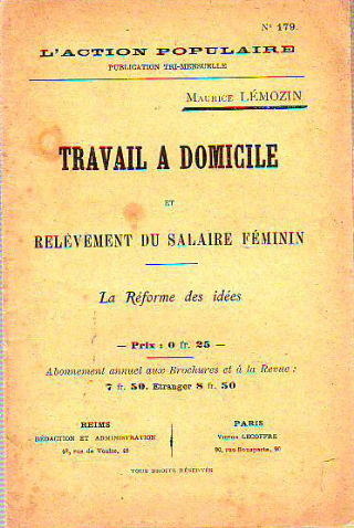 TRAVAIL A DOMICILE ET RELÈVEMENT DU SALIRE FÉMININ.