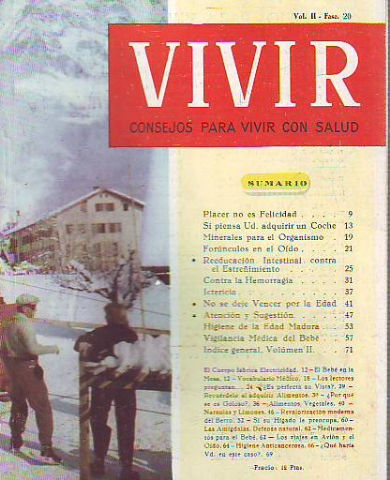 VIVIR. CONSEJOS PARA VIVIR CON SALUD. Nº 20.