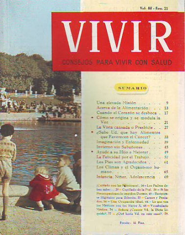 VIVIR. CONSEJOS PARA VIVIR CON SALUD. Nº 21.