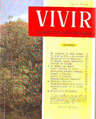 VIVIR. CONSEJOS PARA VIVIR CON SALUD. Nº 59.