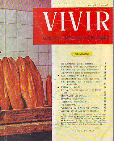 VIVIR. CONSEJOS PARA VIVIR CON SALUD. Nº 62.